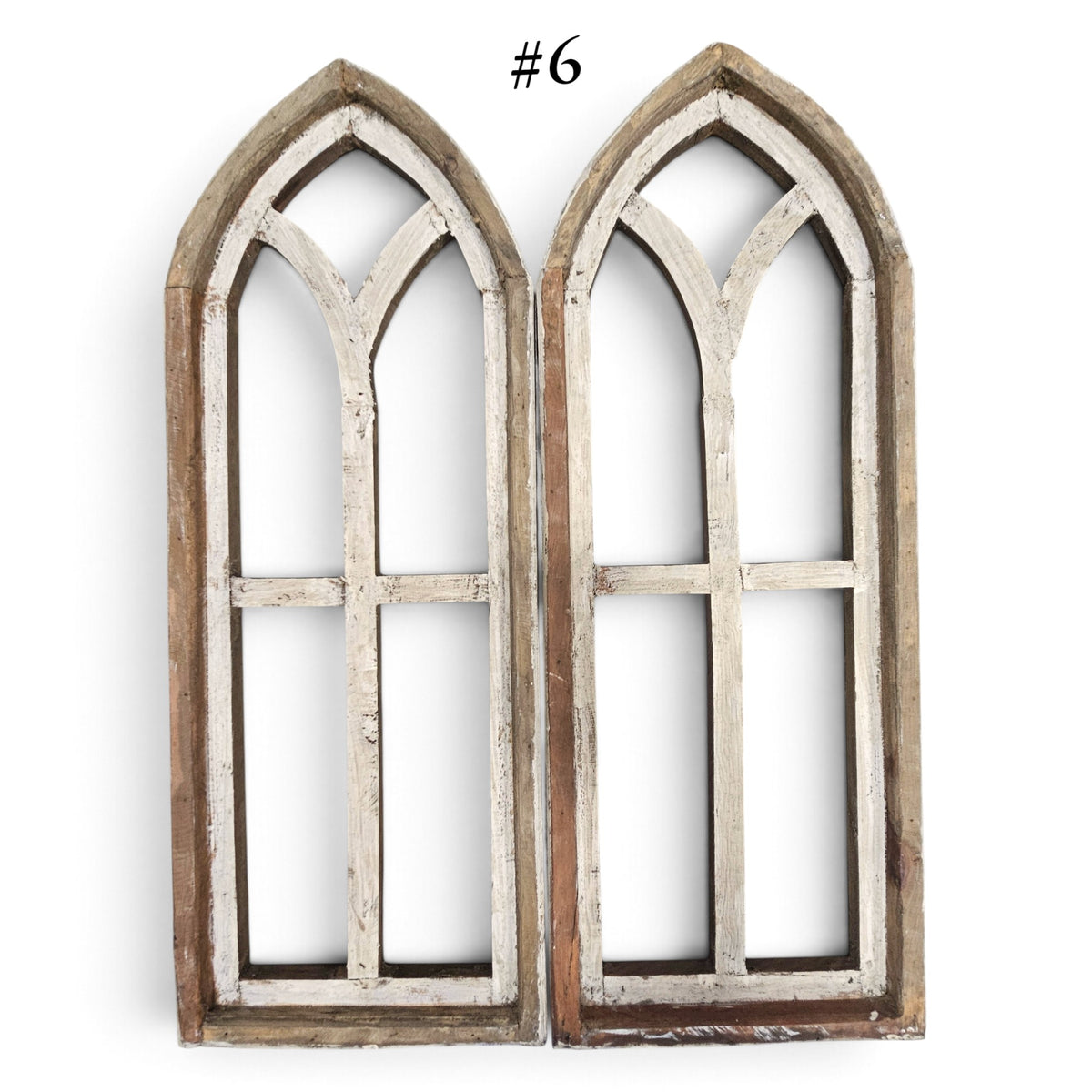 Sample Sale Medium Ivory Point Cathedral Wood Window Arches | Farmhouse Wall Décor Sets 1-10 - Ranch Junkie LLC