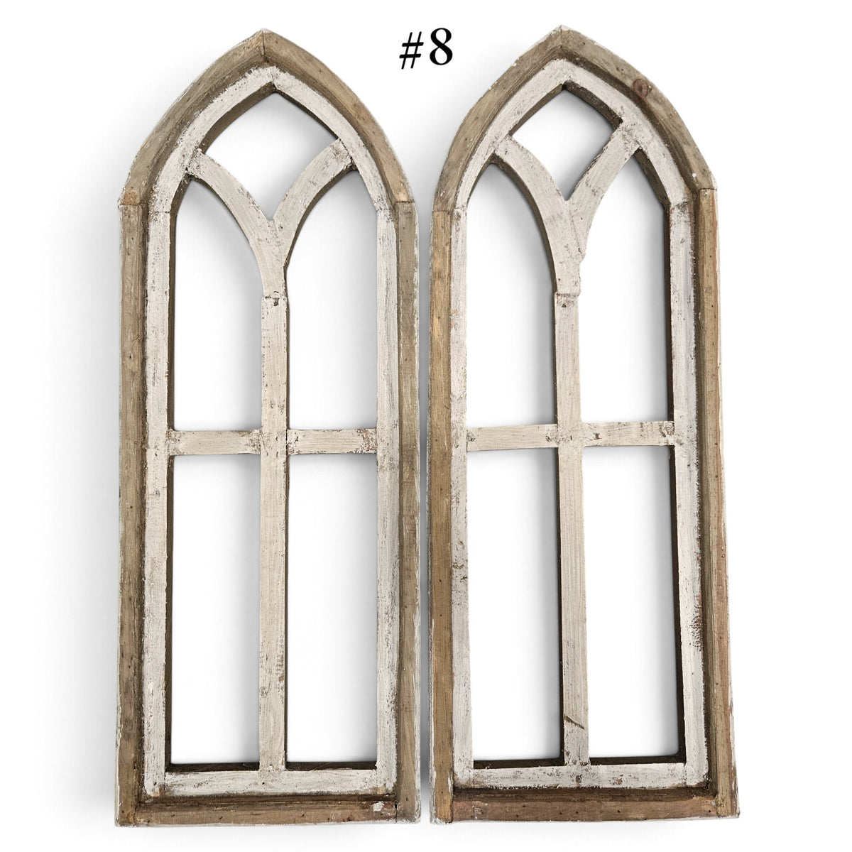 Sample Sale Medium Ivory Point Cathedral Wood Window Arches | Farmhouse Wall Décor Sets 1-10 - Ranch Junkie LLC
