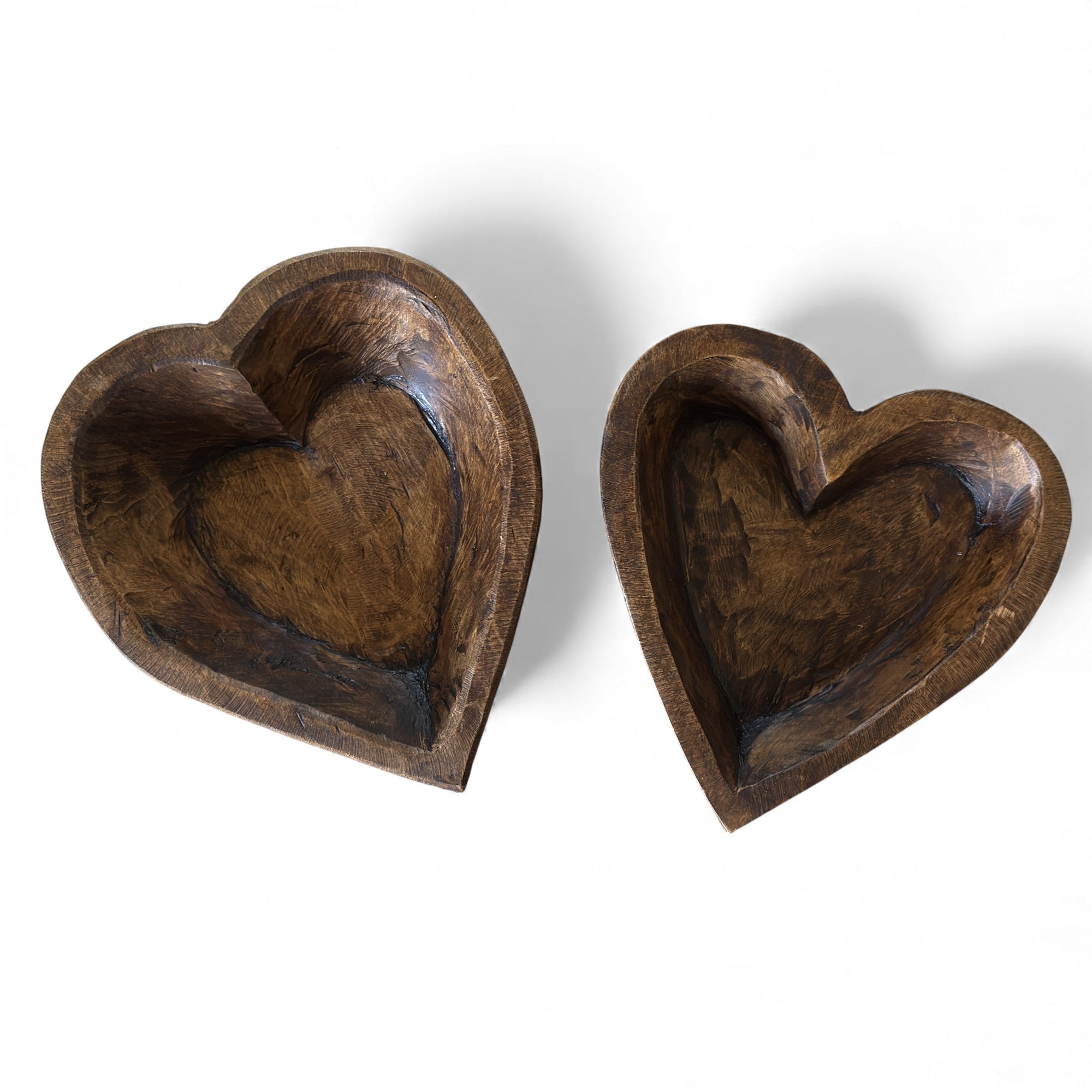Wood Heart Bowl- Three Sizes- Wood Dough Bowl - Ranch Junkie Mercantile LLC 