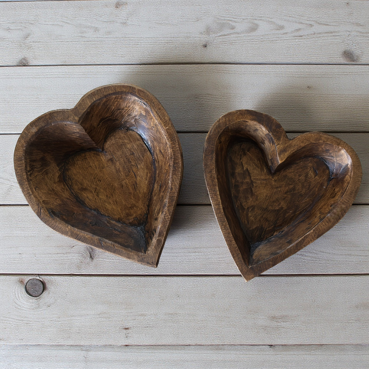 Wood Heart Bowl- Three Sizes- Wood Dough Bowl - Ranch Junkie Mercantile LLC 