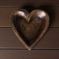 Wood Heart Bowl- Three Sizes- Wood Dough Bowl - Ranch Junkie Mercantile LLC 