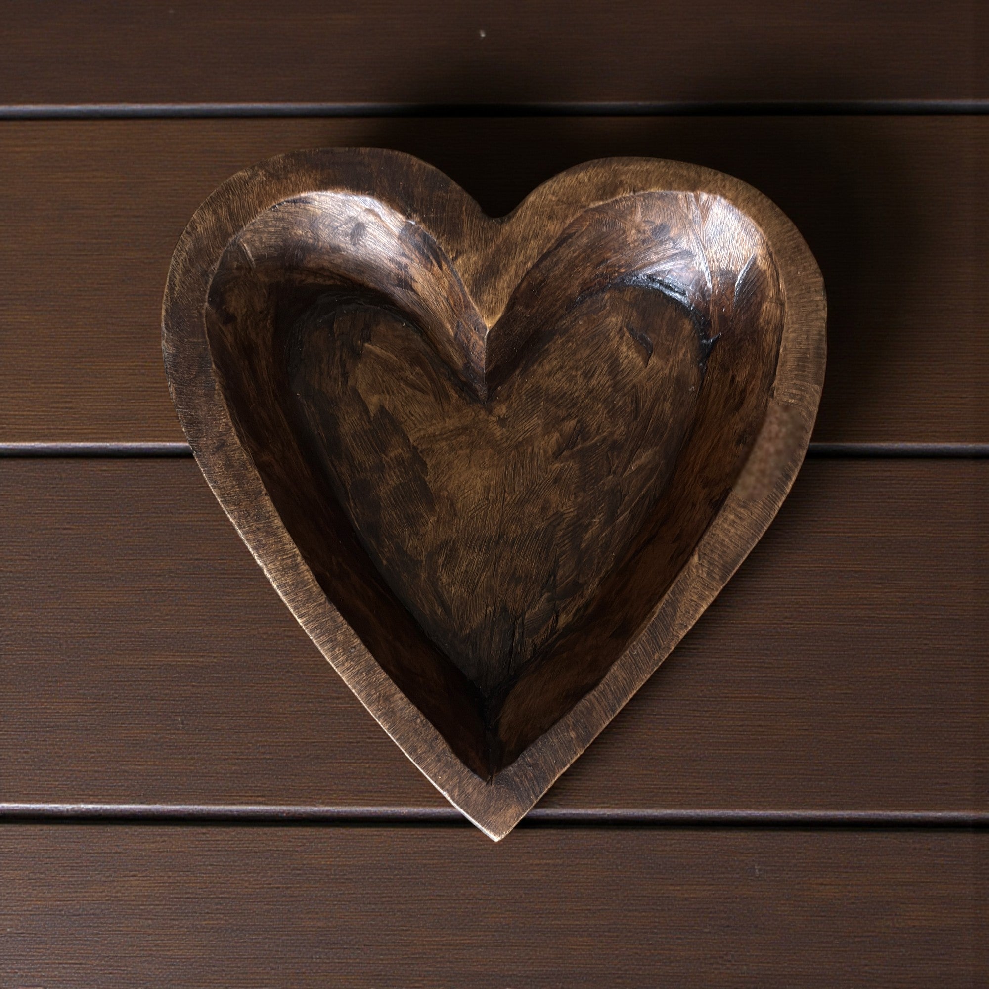 Wood Heart Bowl- Three Sizes- Wood Dough Bowl - Ranch Junkie Mercantile LLC 