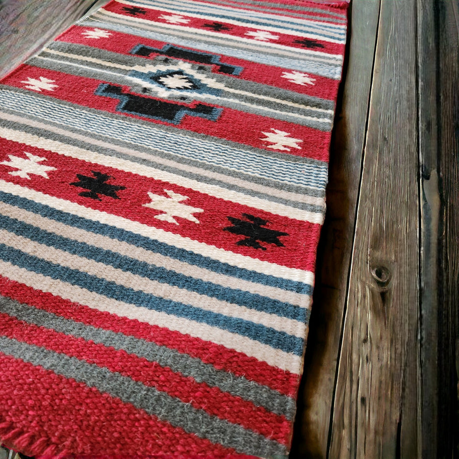 20" X 40" Handwoven Wool Southwestern Rug The Mesa Accent Rug