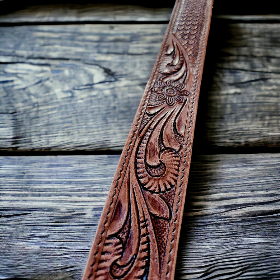 Millie 40" Hand Tooled Western Purse Strap