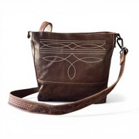 Millie Brown Adjustable Tooled Leather Western Bag Strap (34" to 60") - Ranch Junkie LLC 