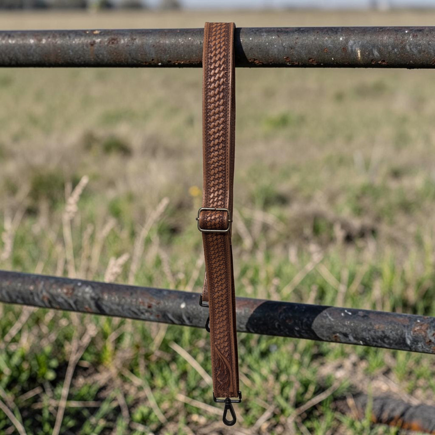 Millie Brown Adjustable Tooled Leather Western Bag Strap (34" to 60") - Ranch Junkie LLC 