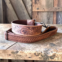 Rancho Genuine Leather Bucket Purse w/ Tooled Leather Strap - Ranch Junkie LLC 