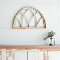 Farmhouse Half Moon Wooden Wall Window Arch -2 Sizes- Wood Cathedral Window Mountain Ridge - Ranch Junkie Mercantile LLC 