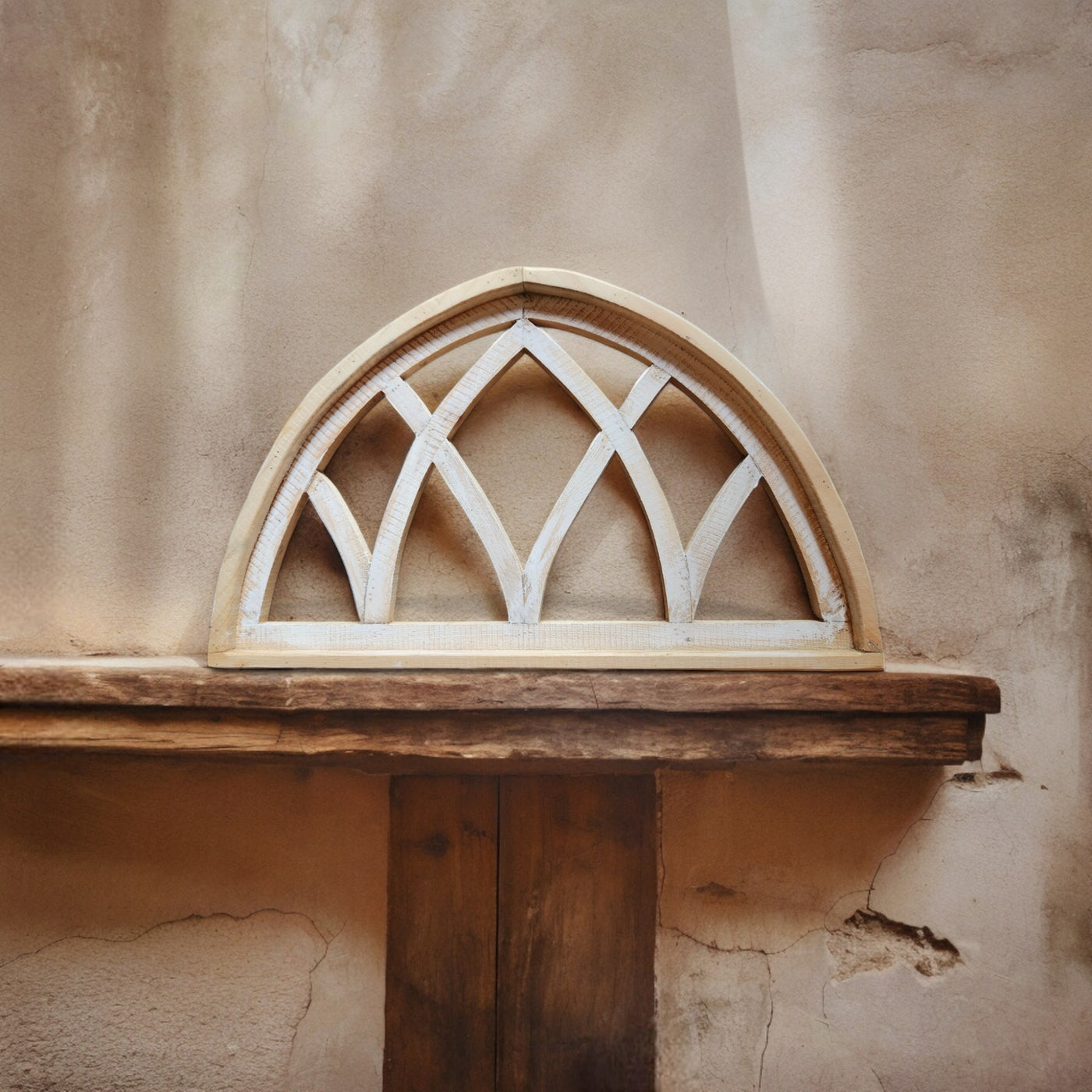 Farmhouse Half Moon Wooden Wall Window Arch -2 Sizes- Wood Cathedral Window Mountain Ridge - Ranch Junkie Mercantile LLC 