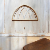 Farmhouse Half Moon Wooden Wall Window Arch -2 Sizes- Wood Cathedral Window Mountain Ridge - Ranch Junkie Mercantile LLC 