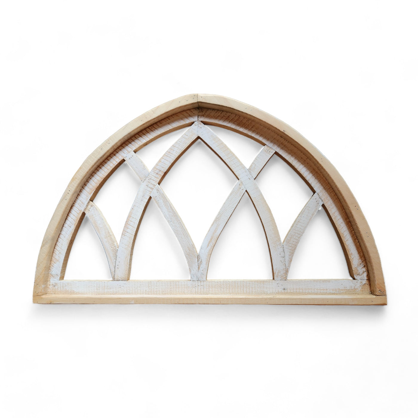Farmhouse Half Moon Wooden Wall Window Arch -2 Sizes- Wood Cathedral Window Mountain Ridge - Ranch Junkie Mercantile LLC 