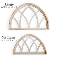 Farmhouse Half Moon Wooden Wall Window Arch -2 Sizes- Wood Cathedral Window Mountain Ridge - Ranch Junkie Mercantile LLC 