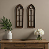 37" X 12" Farmhouse Rustic Wooden Wall Window Arches Rustic Brown Dandelion - Ranch Junkie Mercantile LLC 