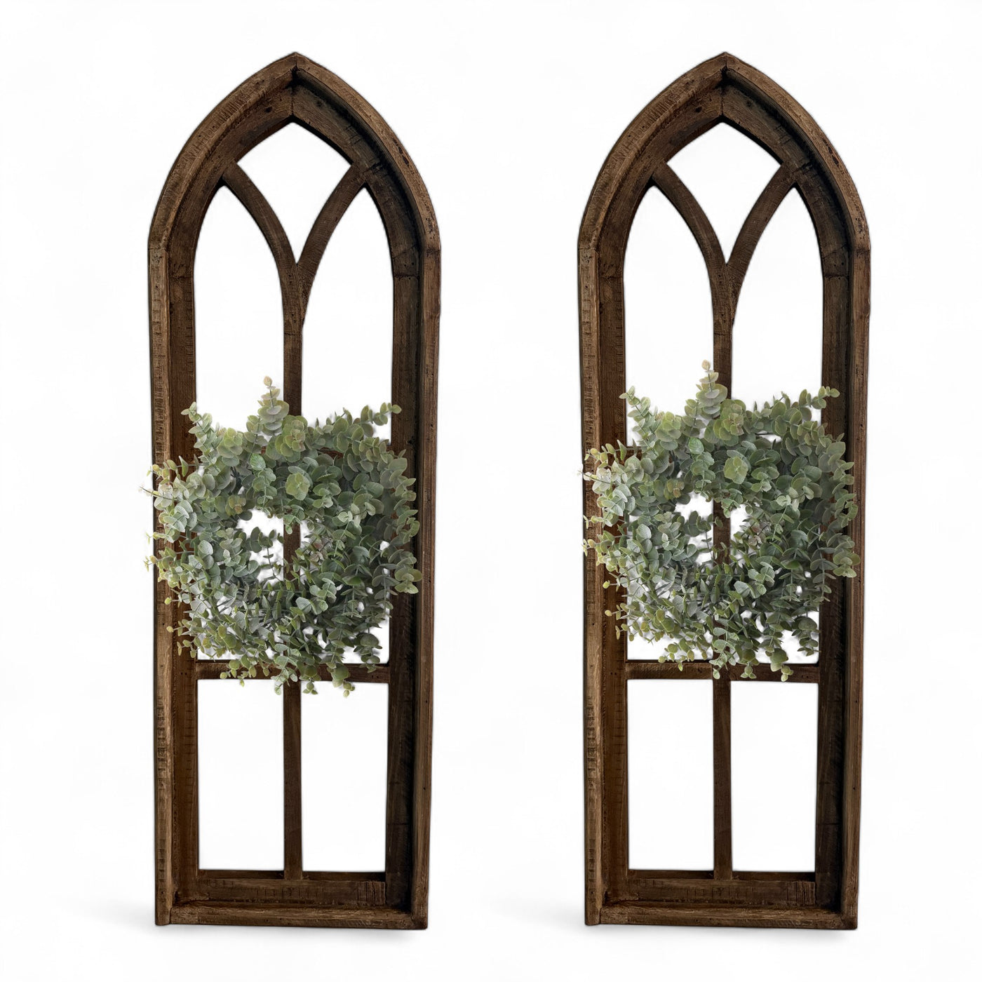 37" X 12" Farmhouse Rustic Wooden Wall Window Arches Rustic Brown Dandelion - Ranch Junkie Mercantile LLC 
