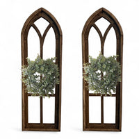37" X 12" Farmhouse Rustic Wooden Wall Window Arches Rustic Brown Dandelion - Ranch Junkie Mercantile LLC 
