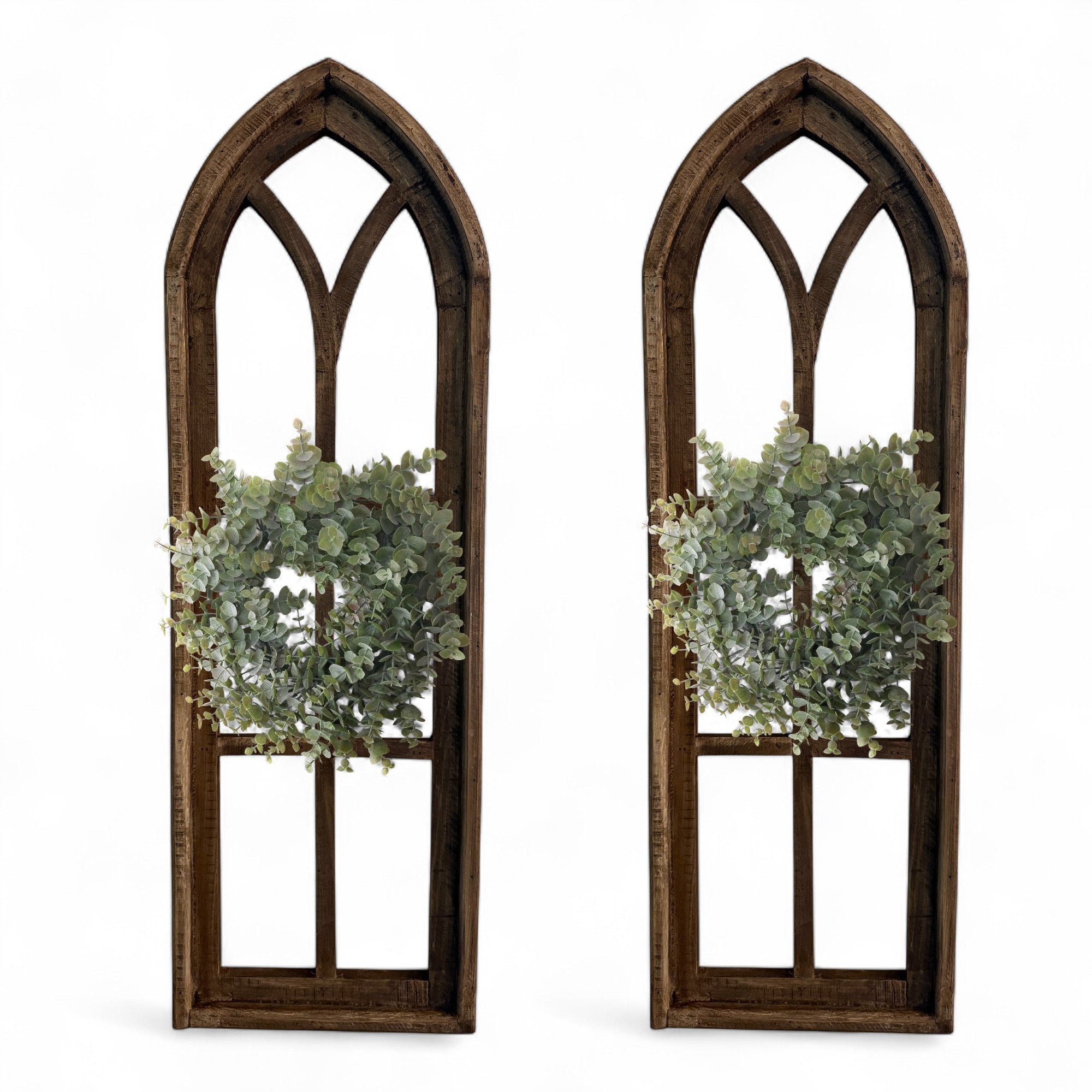 37" X 12" Farmhouse Rustic Wooden Wall Window Arches Rustic Brown Dandelion - Ranch Junkie Mercantile LLC 