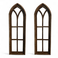 37" X 12" Farmhouse Rustic Wooden Wall Window Arches Rustic Brown Dandelion - Ranch Junkie Mercantile LLC 