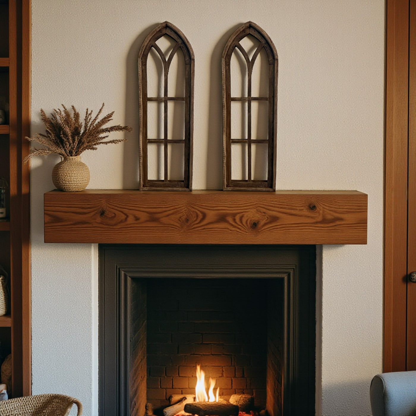 37" X 12" Farmhouse Rustic Wooden Wall Window Arches Rustic Brown Dandelion - Ranch Junkie Mercantile LLC 