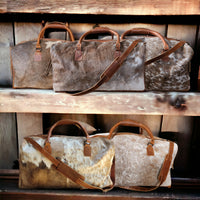Genuine Cowhide Duffel Bag The Highlands Saddle Large Cowhide Duffel - Ranch Junkie Mercantile LLC 