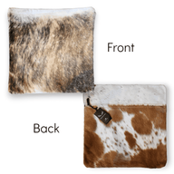 Highlands 18x18 Palomino Eclectic Mix Genuine Cowhide Pillow Covers Double Sided - Ranch Junkie Mercantile LLC