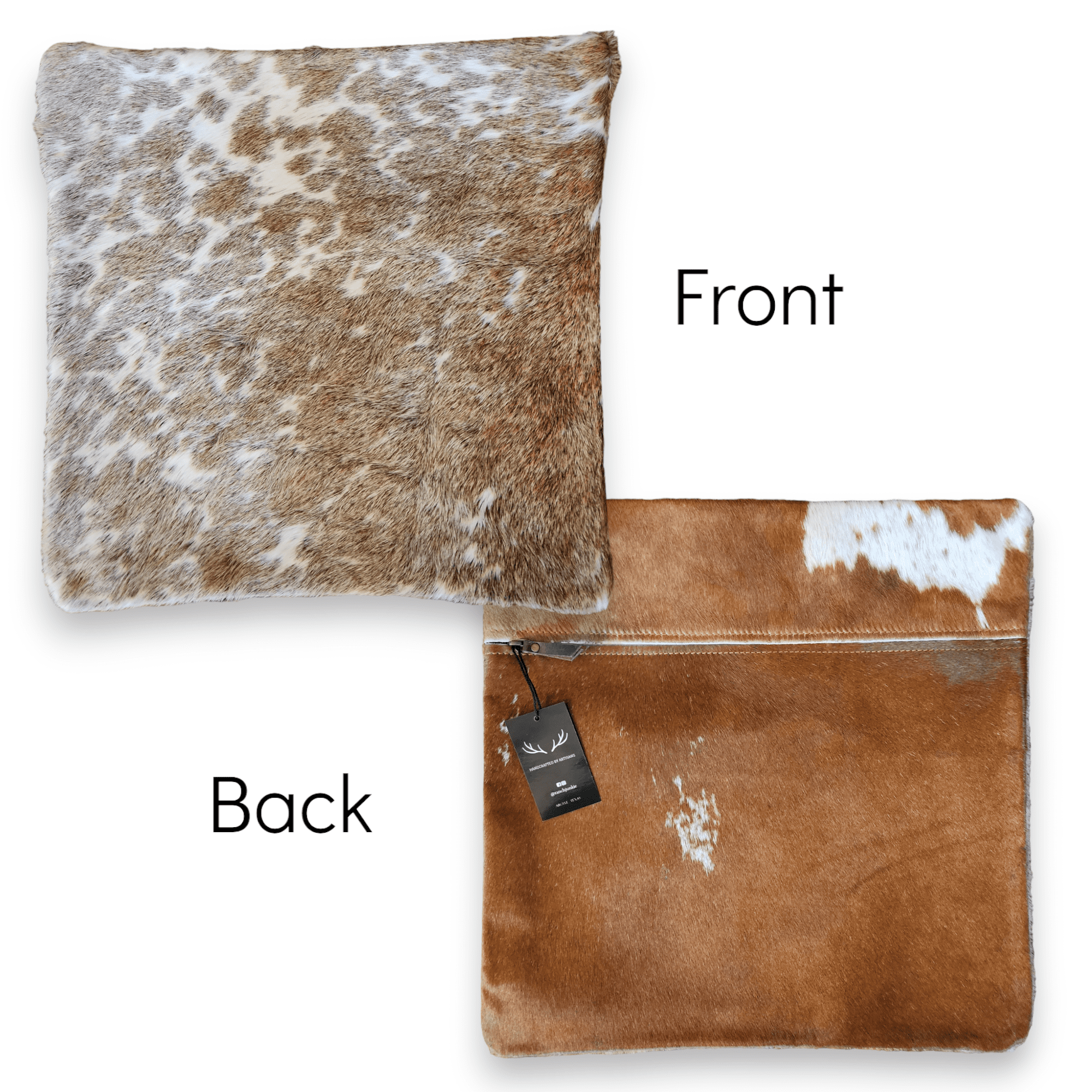 Highlands 18x18 Palomino Eclectic Mix Genuine Cowhide Pillow Covers Double Sided - Ranch Junkie Mercantile LLC