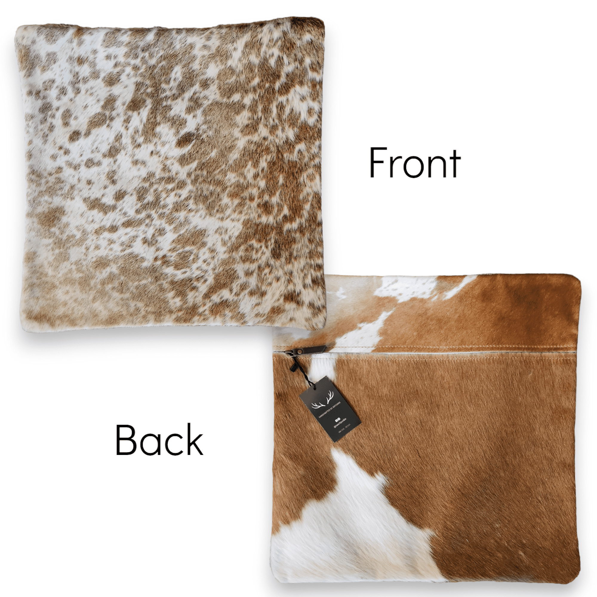 Highlands 18x18 Palomino Eclectic Mix Genuine Cowhide Pillow Covers Double Sided - Ranch Junkie Mercantile LLC