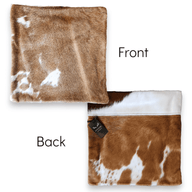 Highlands 18x18 Palomino Eclectic Mix Genuine Cowhide Pillow Covers Double Sided - Ranch Junkie Mercantile LLC