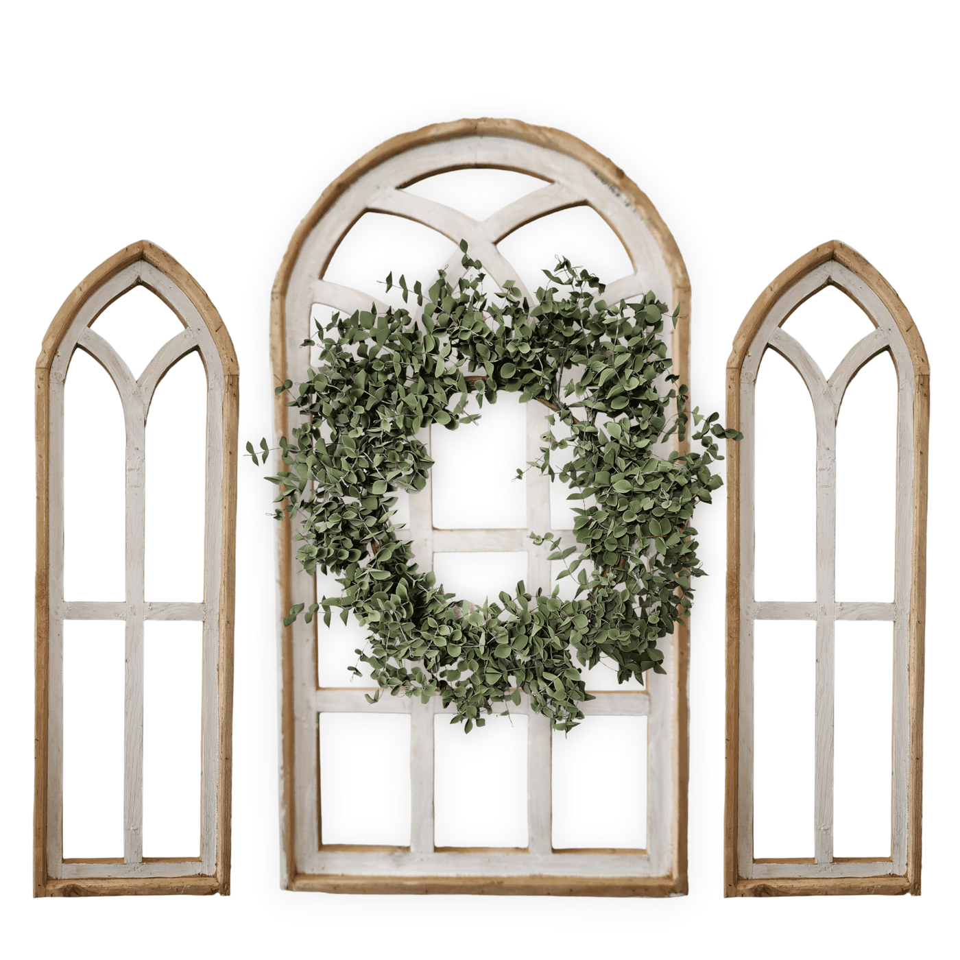 Set of 3 Farmhouse Wooden Paradise Window Collection- The Paradise Collection- Window Arches Farmhouse Wood Cathedrals wall windowsRanch Junkie