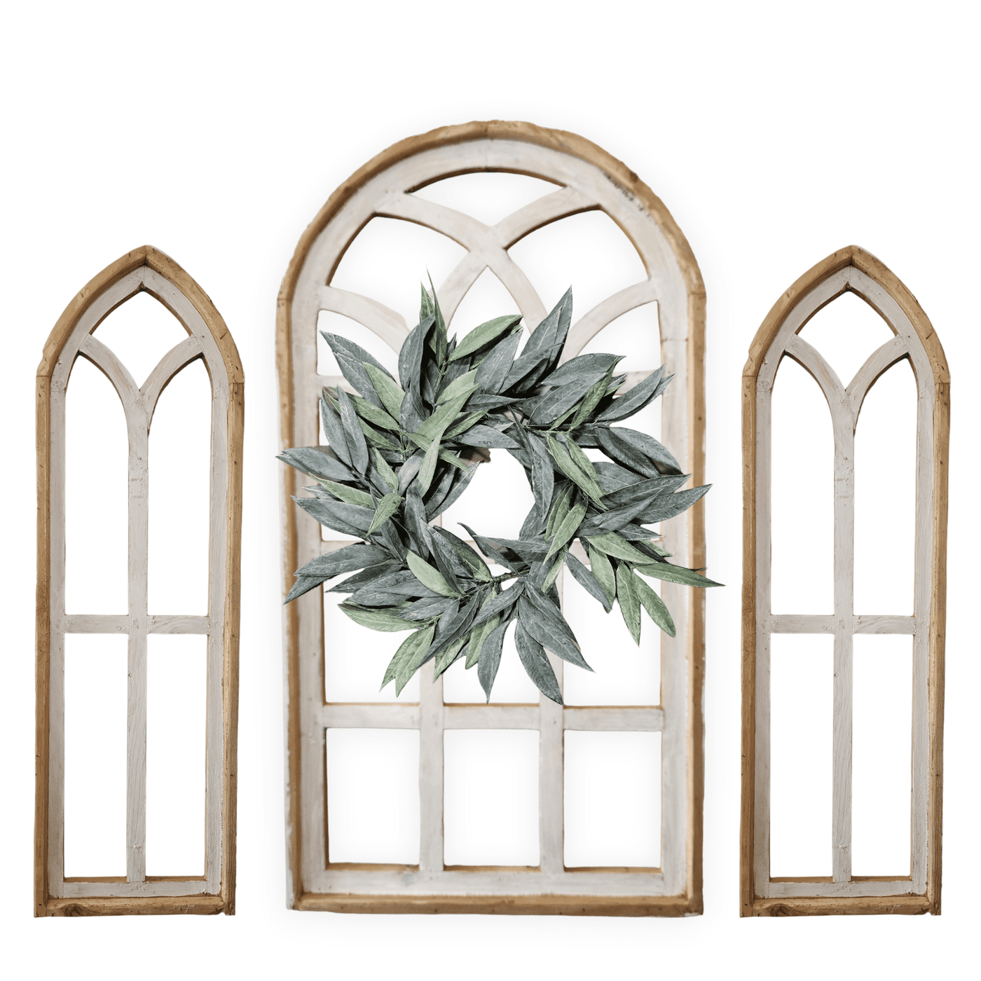 Set of 3 Farmhouse Wooden Paradise Window Collection- The Paradise Collection- Window Arches Farmhouse Wood Cathedrals wall windowsRanch Junkie