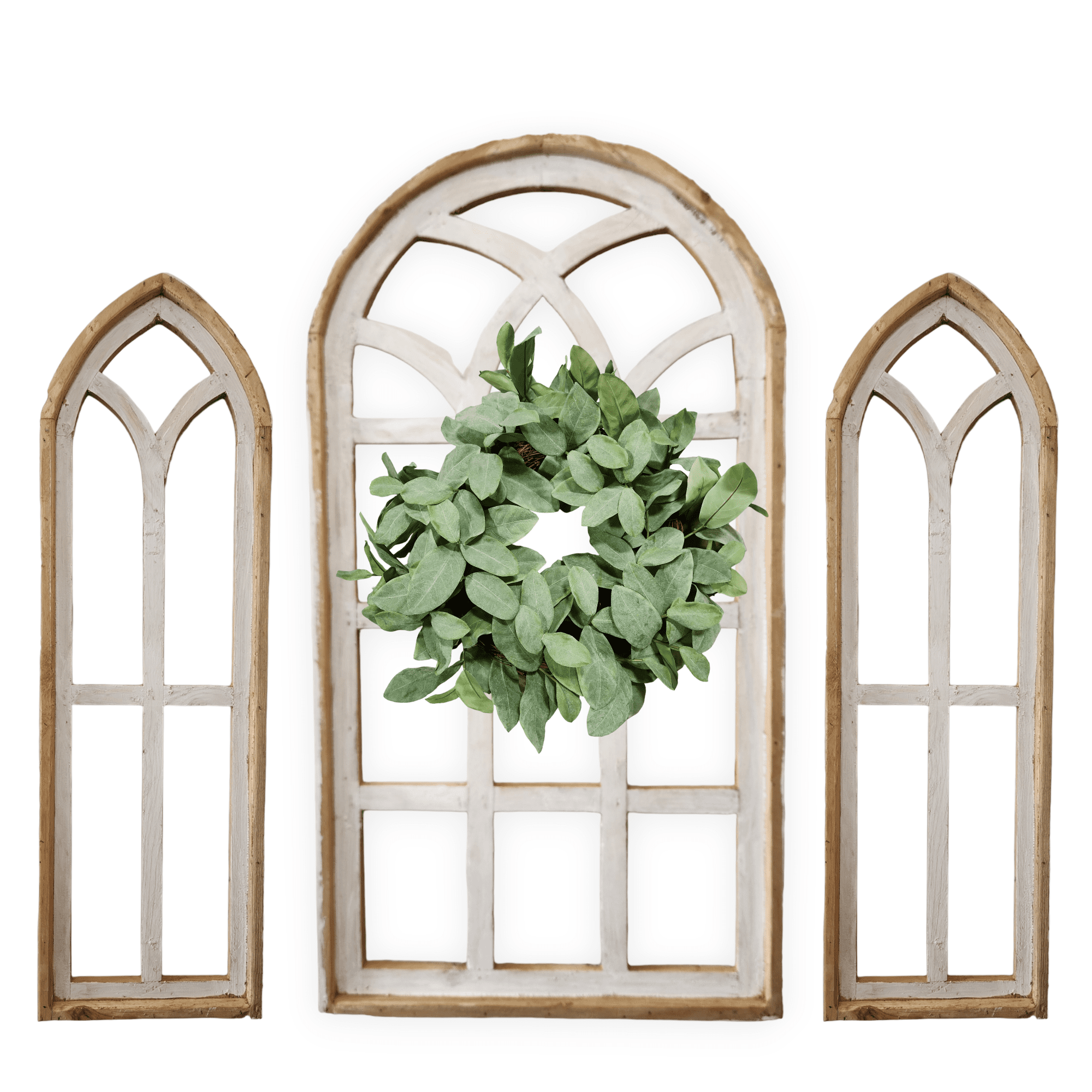 Set of 3 Farmhouse Wooden Paradise Window Collection- The Paradise Collection- Window Arches Farmhouse Wood Cathedrals wall windowsRanch Junkie