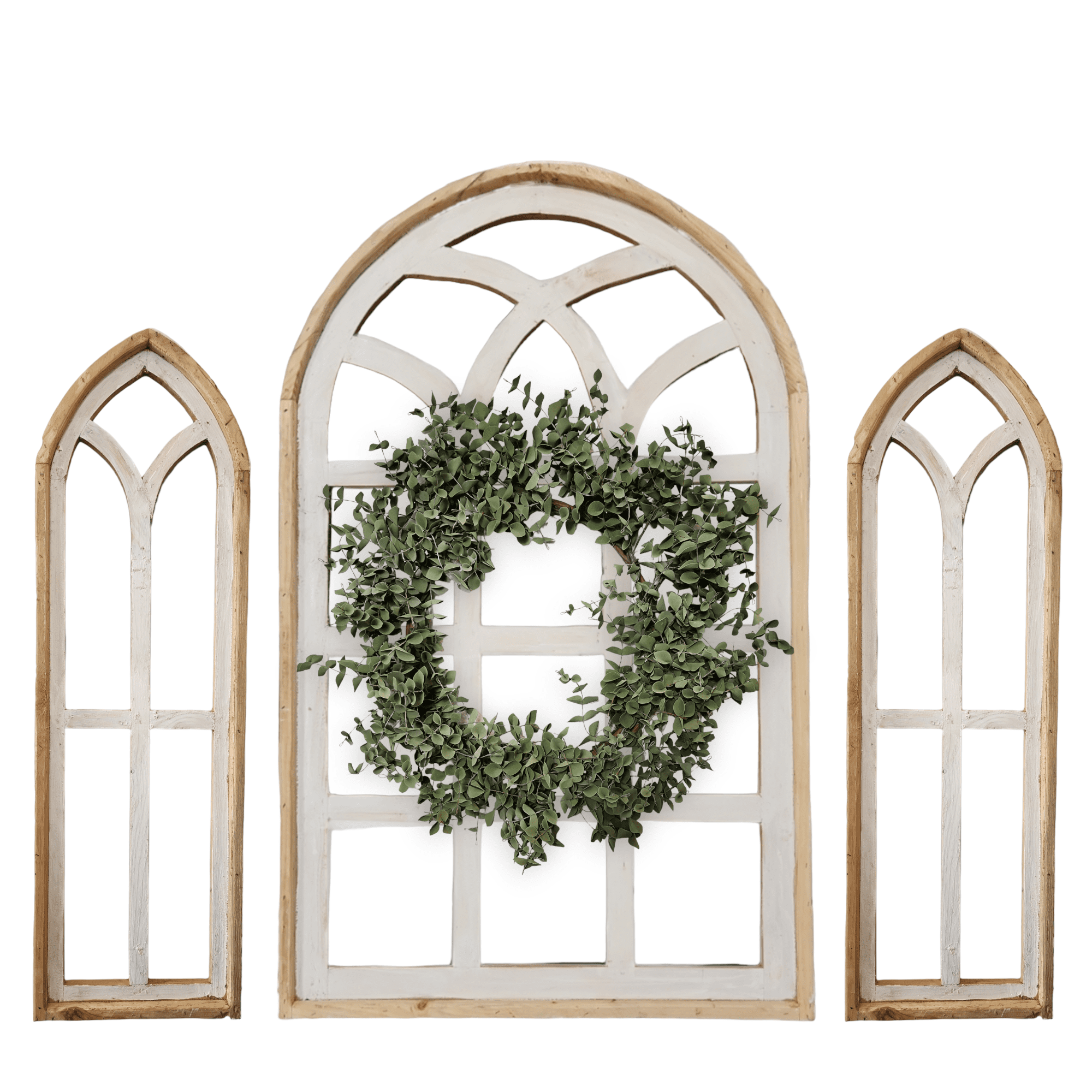 Set of 3 Farmhouse Wooden Paradise Window Collection- The Paradise Collection- Window Arches Farmhouse Wood Cathedrals wall windowsRanch Junkie