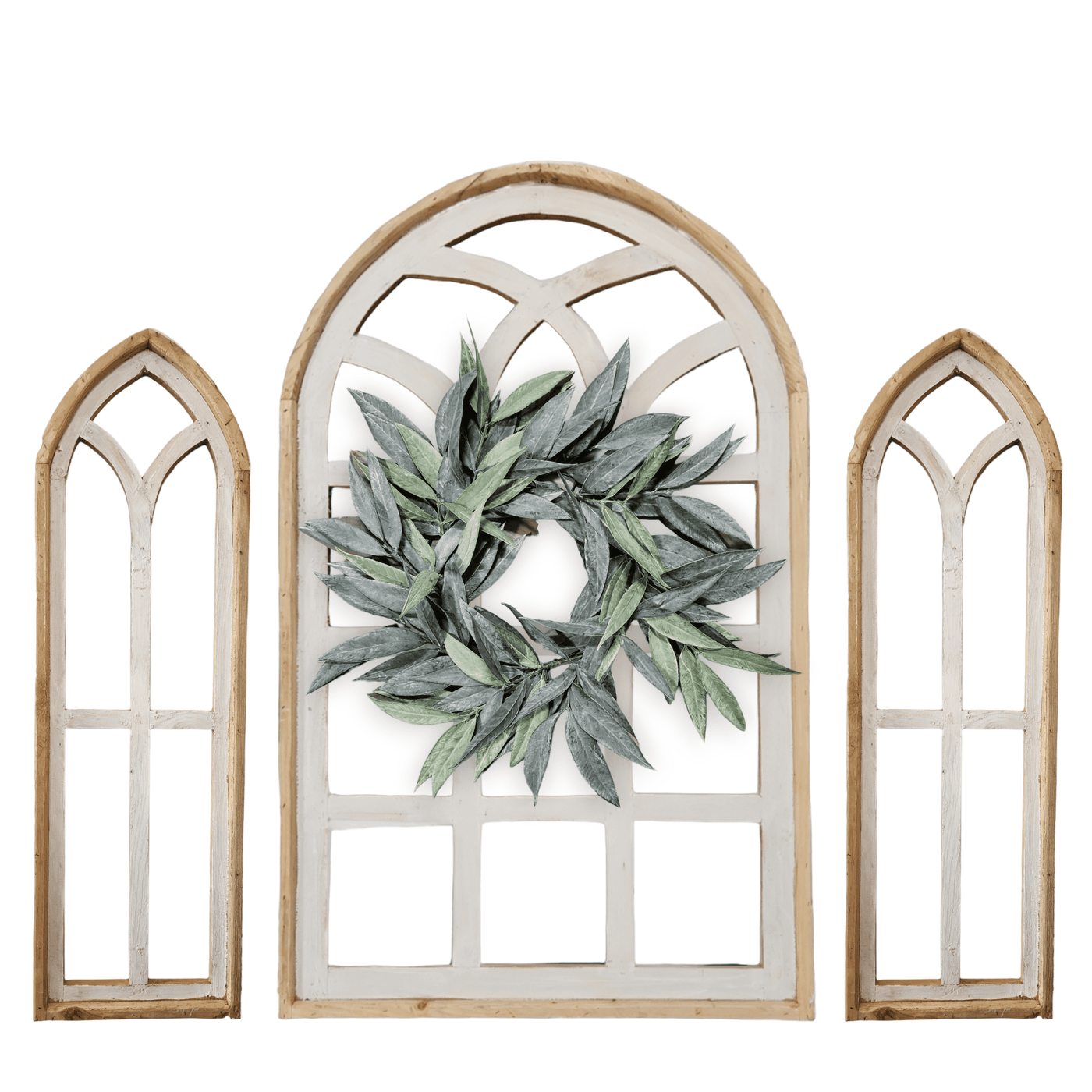 Set of 3 Farmhouse Wooden Paradise Window Collection- The Paradise Collection- Window Arches Farmhouse Wood Cathedrals wall windowsRanch Junkie