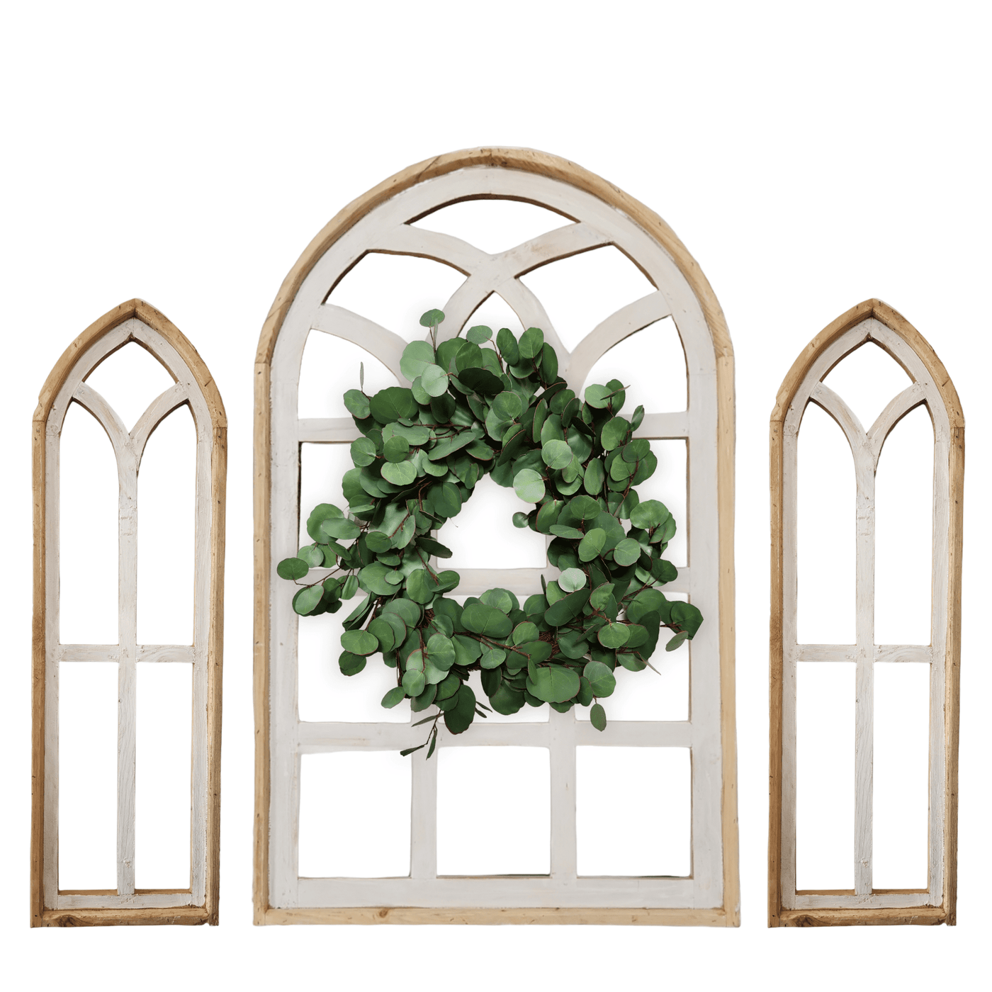 Set of 3 Farmhouse Wooden Paradise Window Collection- The Paradise Collection- Window Arches Farmhouse Wood Cathedrals wall windowsRanch Junkie