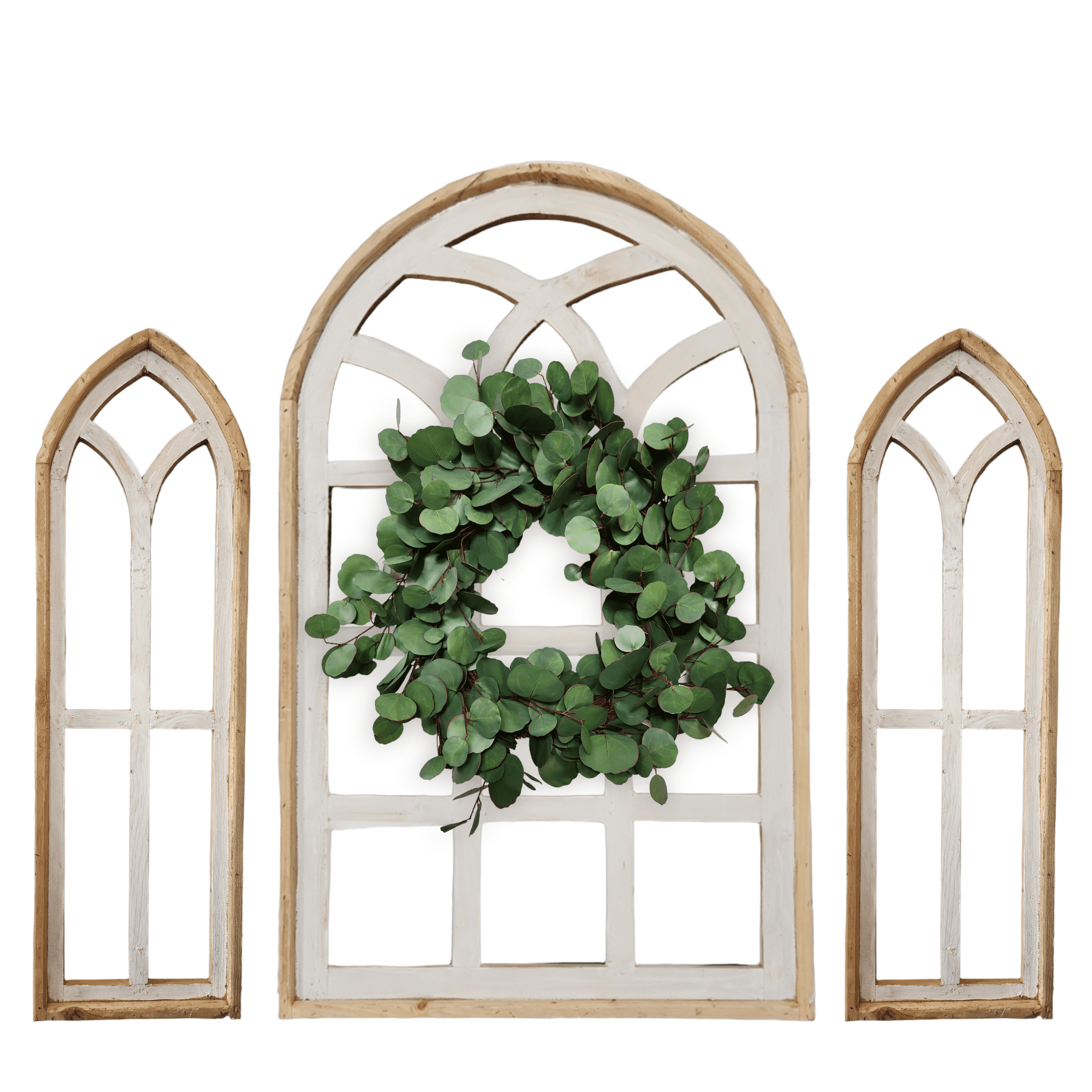 Set of 3 Farmhouse Wooden Paradise Window Collection- The Paradise Collection- Window Arches Farmhouse Wood Cathedrals wall windowsRanch Junkie