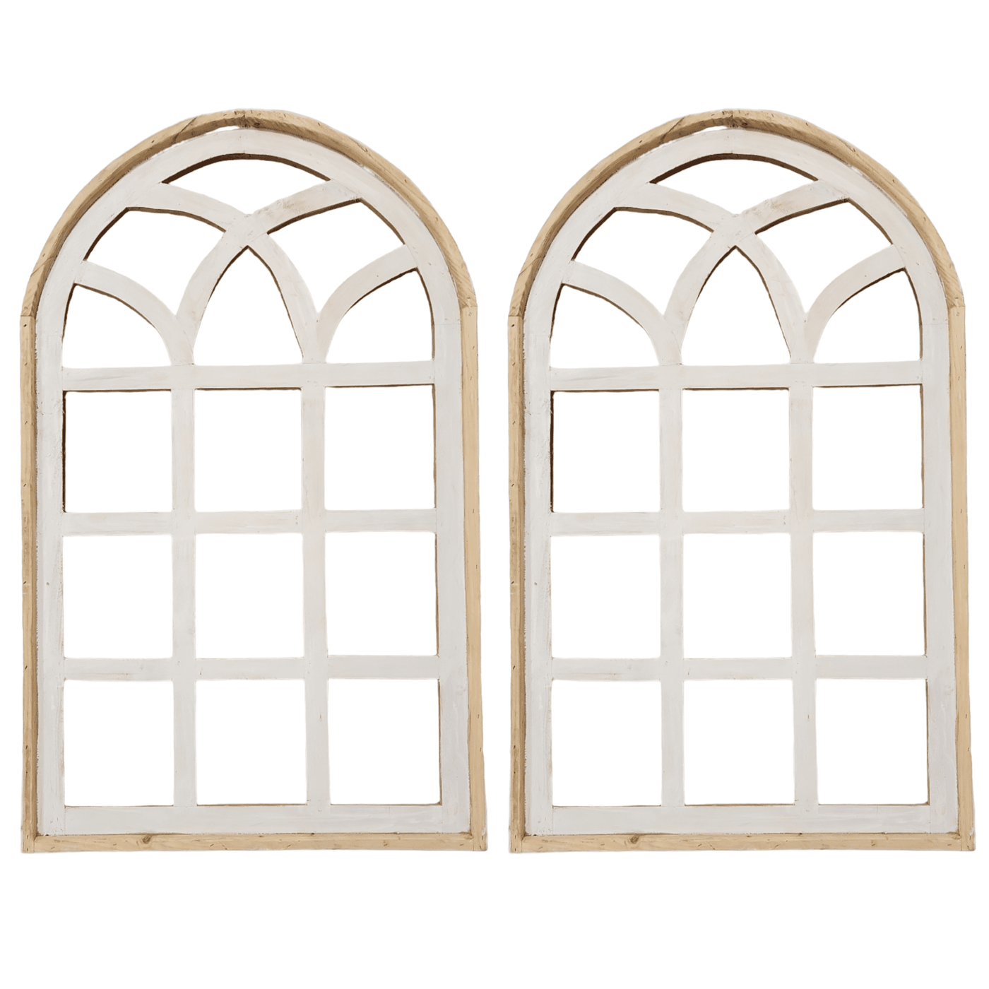 Farmhouse Wooden Wall Window Arch - The Paradise Fields Large Wood Window Frame 2 Sizes 44" and 48" - Paradise Fields + Wreaths wall windowsRanch Junkie