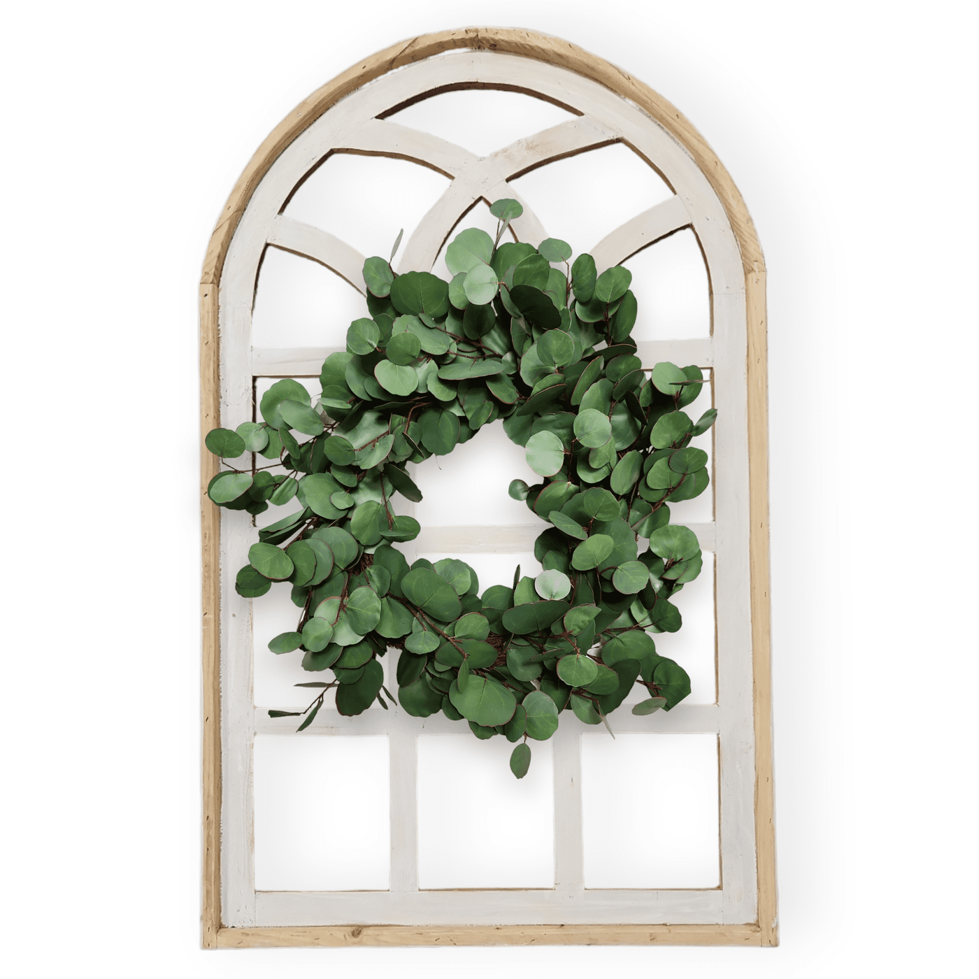 Farmhouse Wooden Wall Window Arch - The Paradise Fields Large Wood Window Frame 2 Sizes 44" and 48" - Paradise Fields + Wreaths wall windowsRanch Junkie