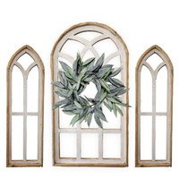 Set of 3 Farmhouse Wooden Paradise Window Collection Window Arches Farmhouse Wood Cathedrals - Ranch Junkie Mercantile LLC 