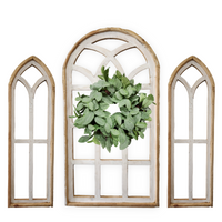 Set of 3 Farmhouse Wooden Paradise Window Collection Window Arches Farmhouse Wood Cathedrals - Ranch Junkie Mercantile LLC 