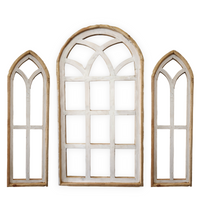 Set of 3 Farmhouse Wooden Paradise Window Collection Window Arches Farmhouse Wood Cathedrals - Ranch Junkie Mercantile LLC 