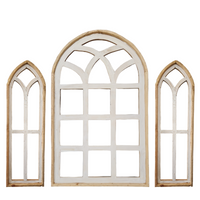 Set of 3 Farmhouse Wooden Paradise Window Collection Window Arches Farmhouse Wood Cathedrals - Ranch Junkie Mercantile LLC 