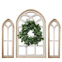 Set of 3 Farmhouse Wooden Paradise Window Collection Window Arches Farmhouse Wood Cathedrals - Ranch Junkie Mercantile LLC 