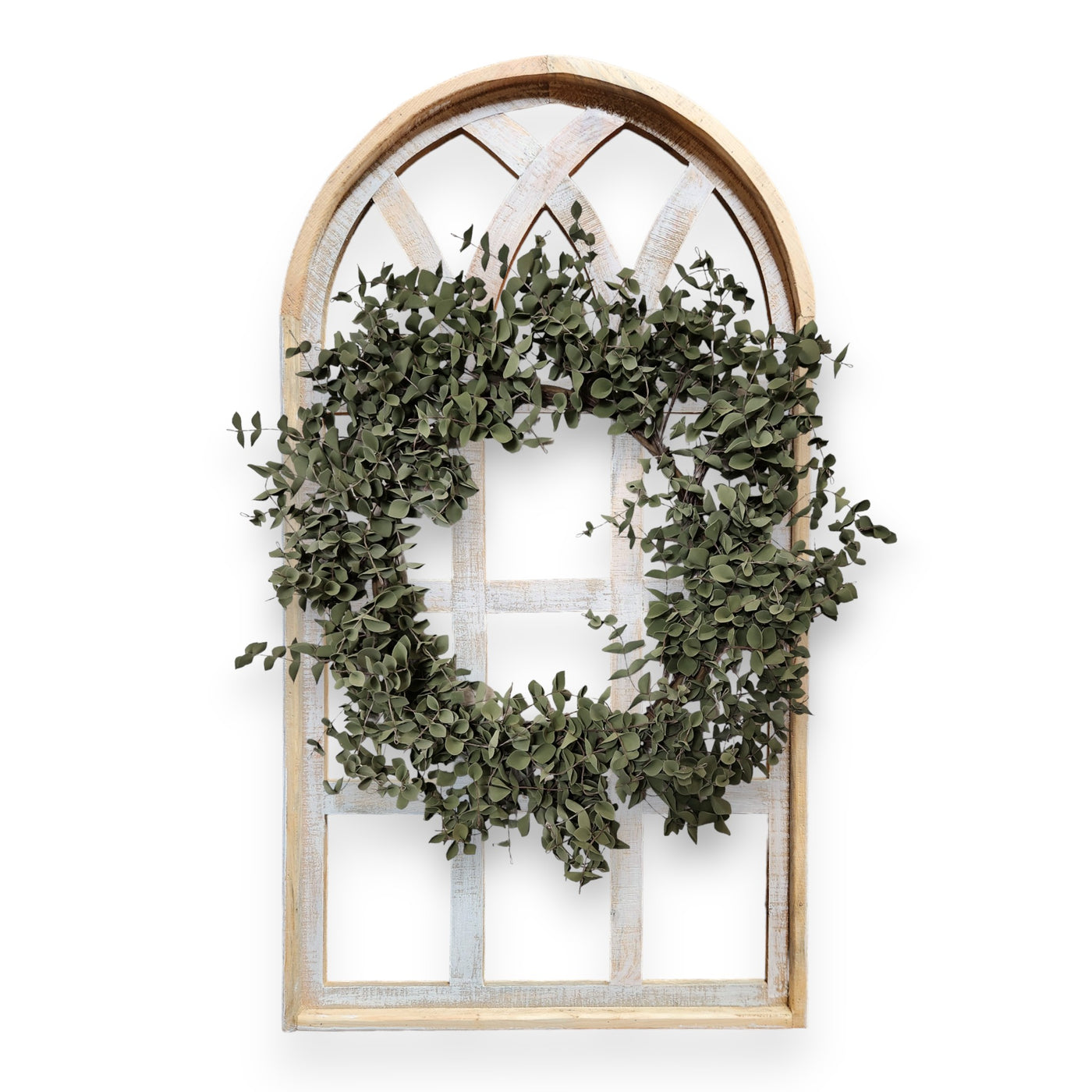 Farmhouse Wall Decor Window Arch - The Paradise Fields Large Wood Window Frame 2 Sizes 44" and 48" - Ranch Junkie Mercantile LLC 
