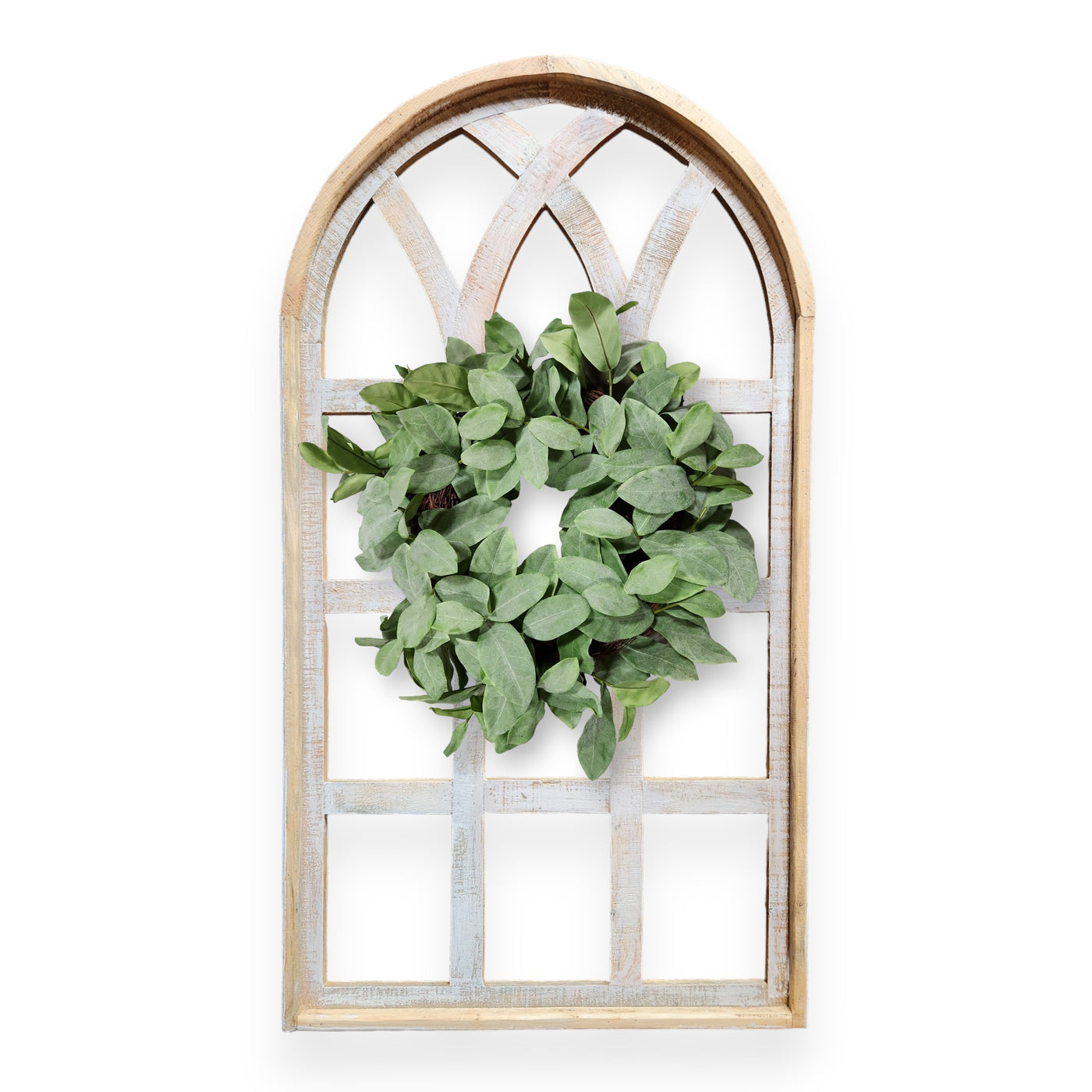 Farmhouse Wall Decor Window Arch - The Paradise Fields Large Wood Window Frame 2 Sizes 44" and 48" - Ranch Junkie Mercantile LLC 
