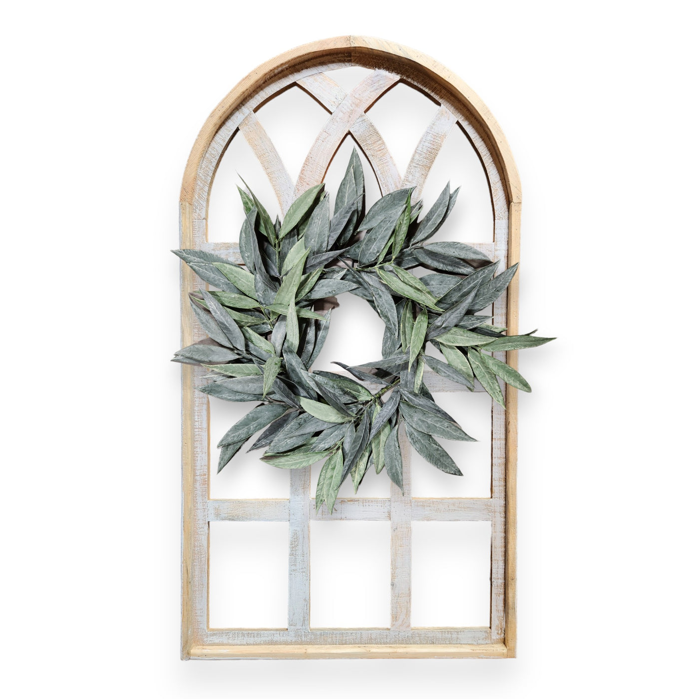 Farmhouse Wall Decor Window Arch - The Paradise Fields Large Wood Window Frame 2 Sizes 44" and 48" - Ranch Junkie Mercantile LLC 