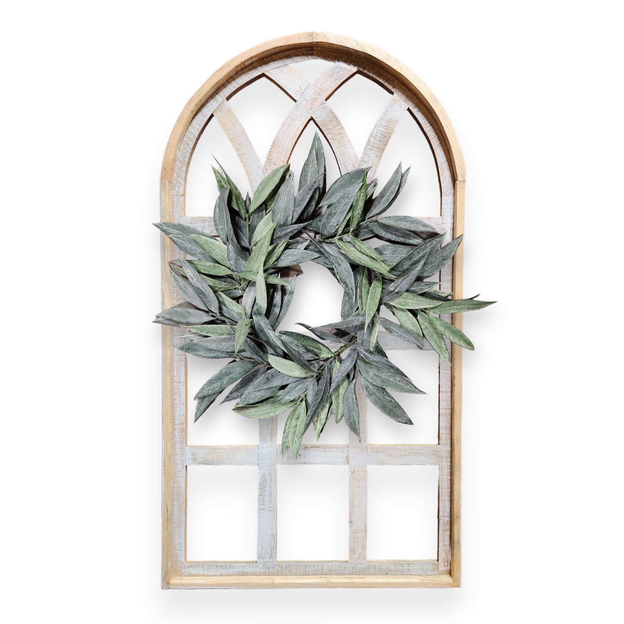 Farmhouse Wall Decor Window Arch - The Paradise Fields Large Wood Window Frame 2 Sizes 44" and 48" - Ranch Junkie Mercantile LLC 