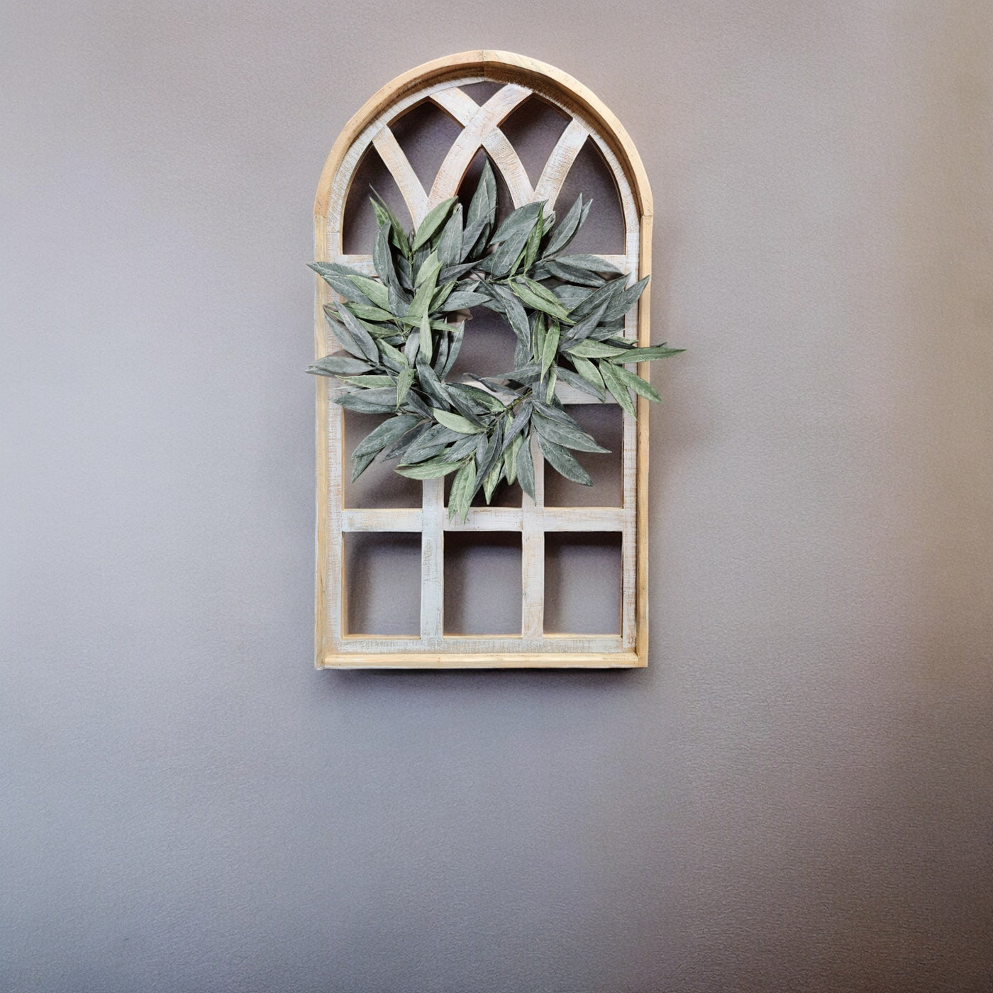 Farmhouse Wall Decor Window Arch - The Paradise Fields Large Wood Window Frame 2 Sizes 44" and 48" - Ranch Junkie Mercantile LLC 