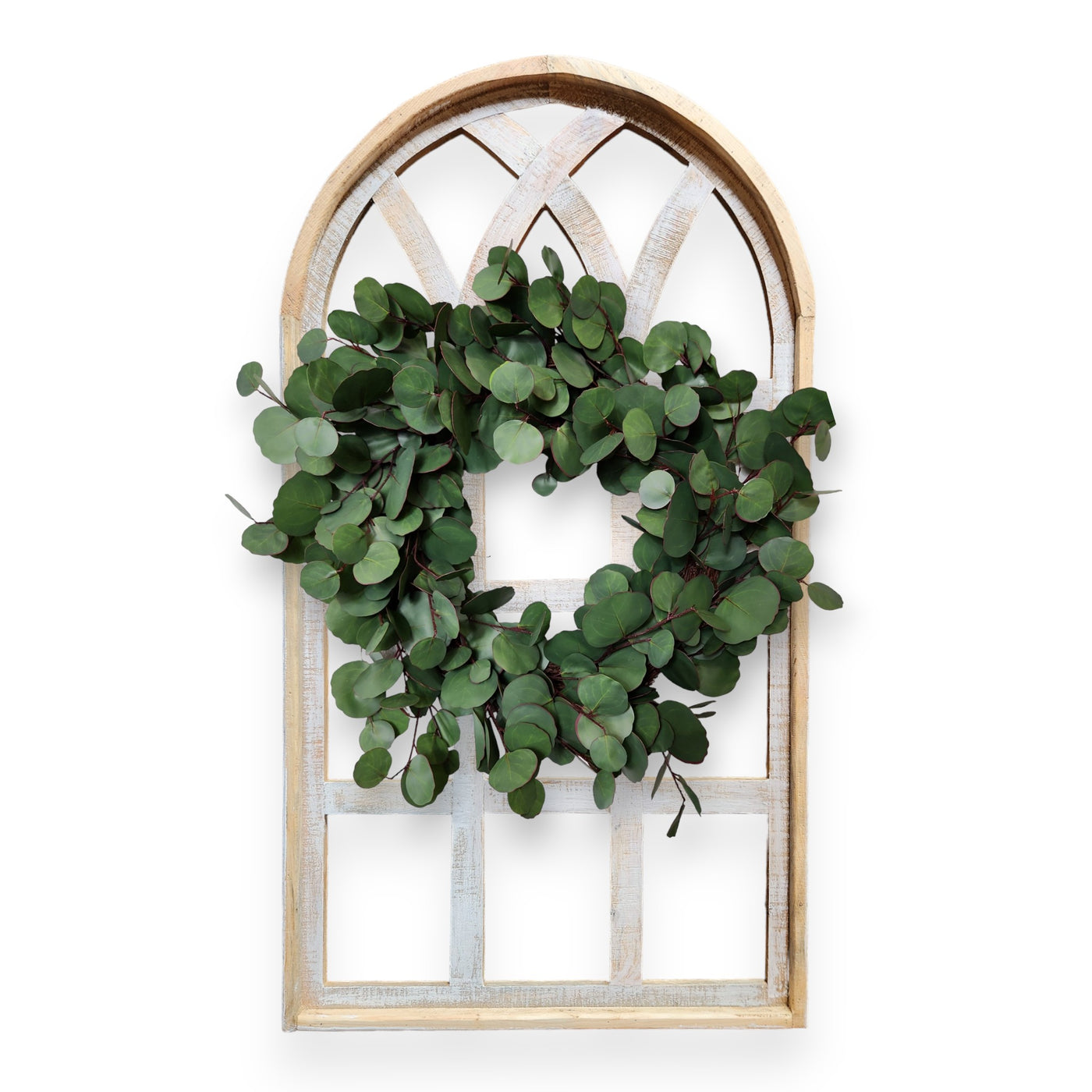 Farmhouse Wall Decor Window Arch - The Paradise Fields Large Wood Window Frame 2 Sizes 44" and 48" - Ranch Junkie Mercantile LLC 