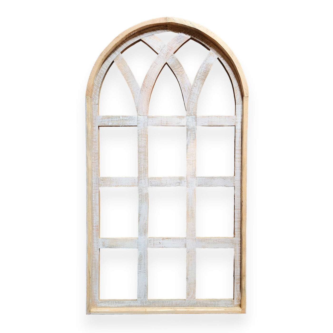 Farmhouse Wall Decor Window Arch - The Paradise Fields Large Wood Window Frame 2 Sizes 44" and 48" - Ranch Junkie Mercantile LLC 