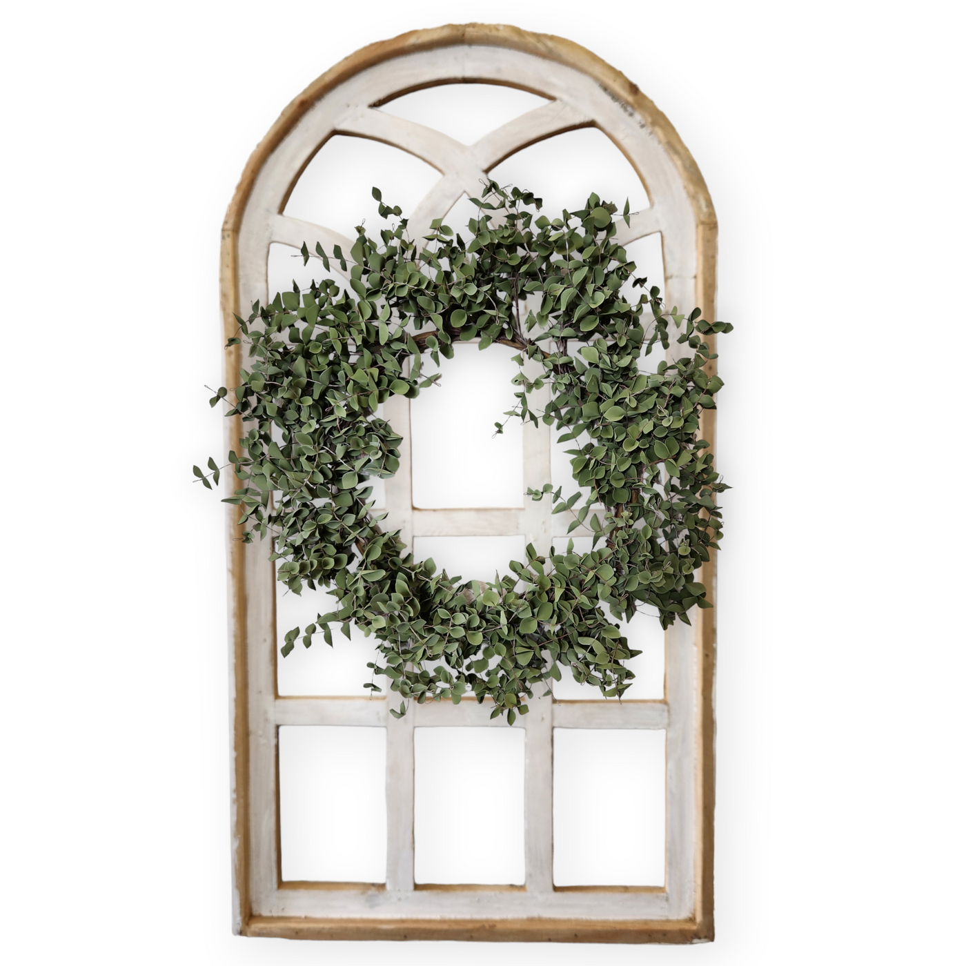 Farmhouse Wall Decor Window Arch - The Paradise Fields Large Wood Window Frame 2 Sizes 44" and 48" - Ranch Junkie Mercantile LLC 