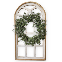 Farmhouse Wall Decor Window Arch - The Paradise Fields Large Wood Window Frame 2 Sizes 44" and 48" - Ranch Junkie Mercantile LLC 